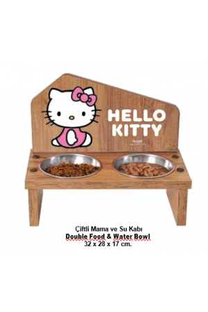 Hello Kitty Ahşap Mama Standı
