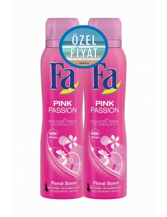 Fa Deodorant Sprey 2'Li Pink Passion 150 ml   + 150 ml