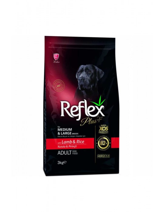 Reflex Plus Orta Büyük Irk Kuzu Pirinç Yetişkin Köpek Maması 3 kg